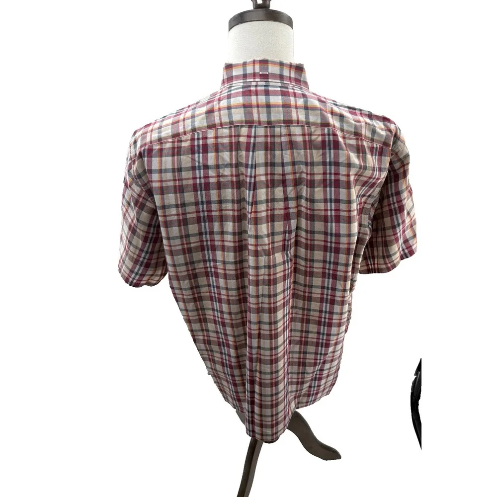 Polo Ralph Lauren Greggor‎ Mens Short Sleeve Plaid Button Down Shirt Large